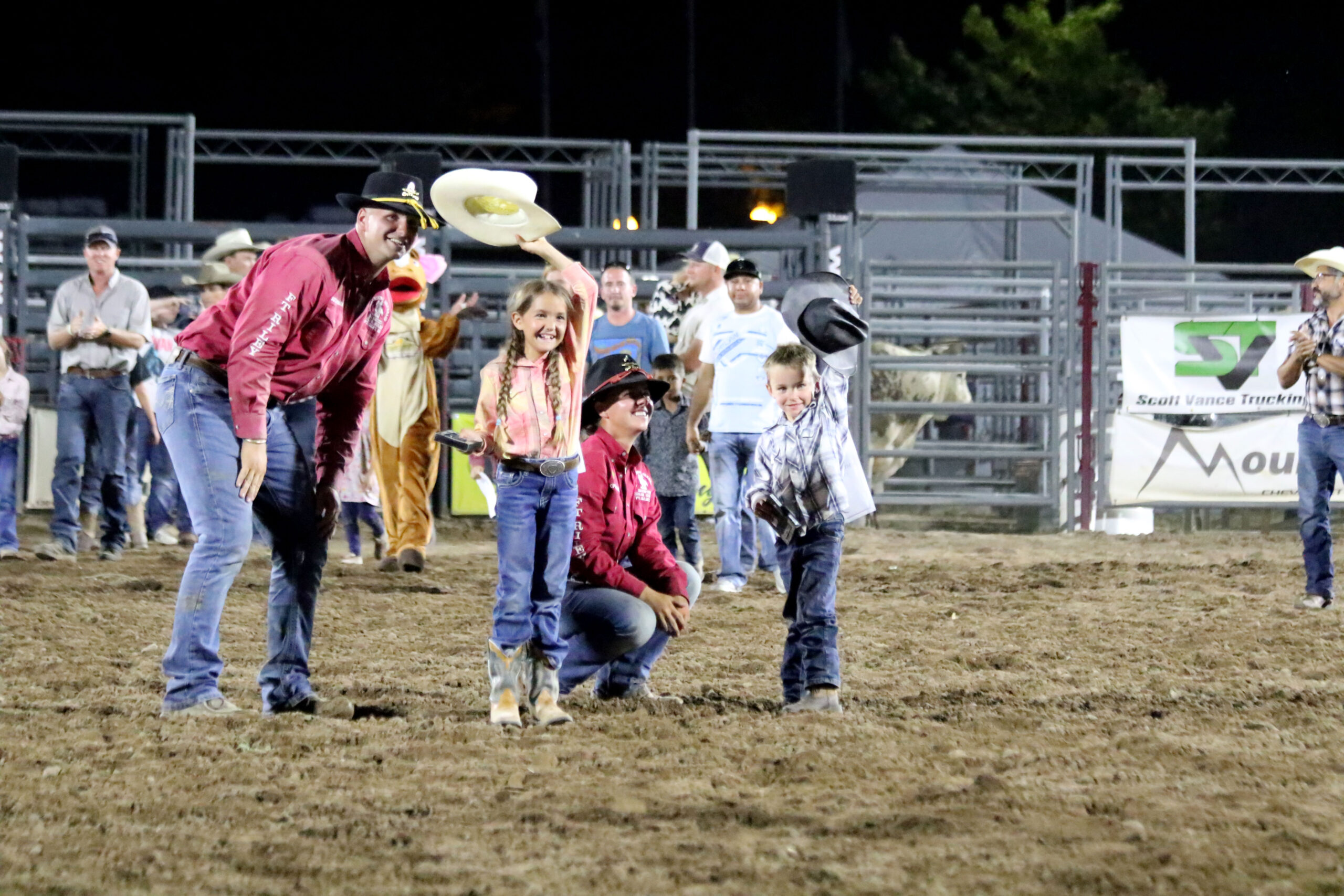 Mutton bustin' riders at the Garfield County Fairgrounds.
