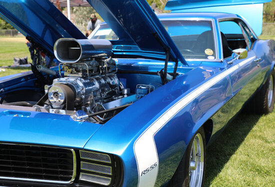 Blue classic car at 2024 Garfield County Fair Car Show
