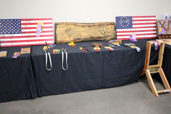 4-H Exhibits with American flag art